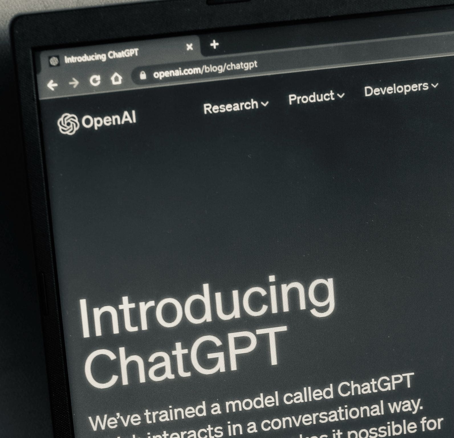 Introducing ChatGPT screen grab