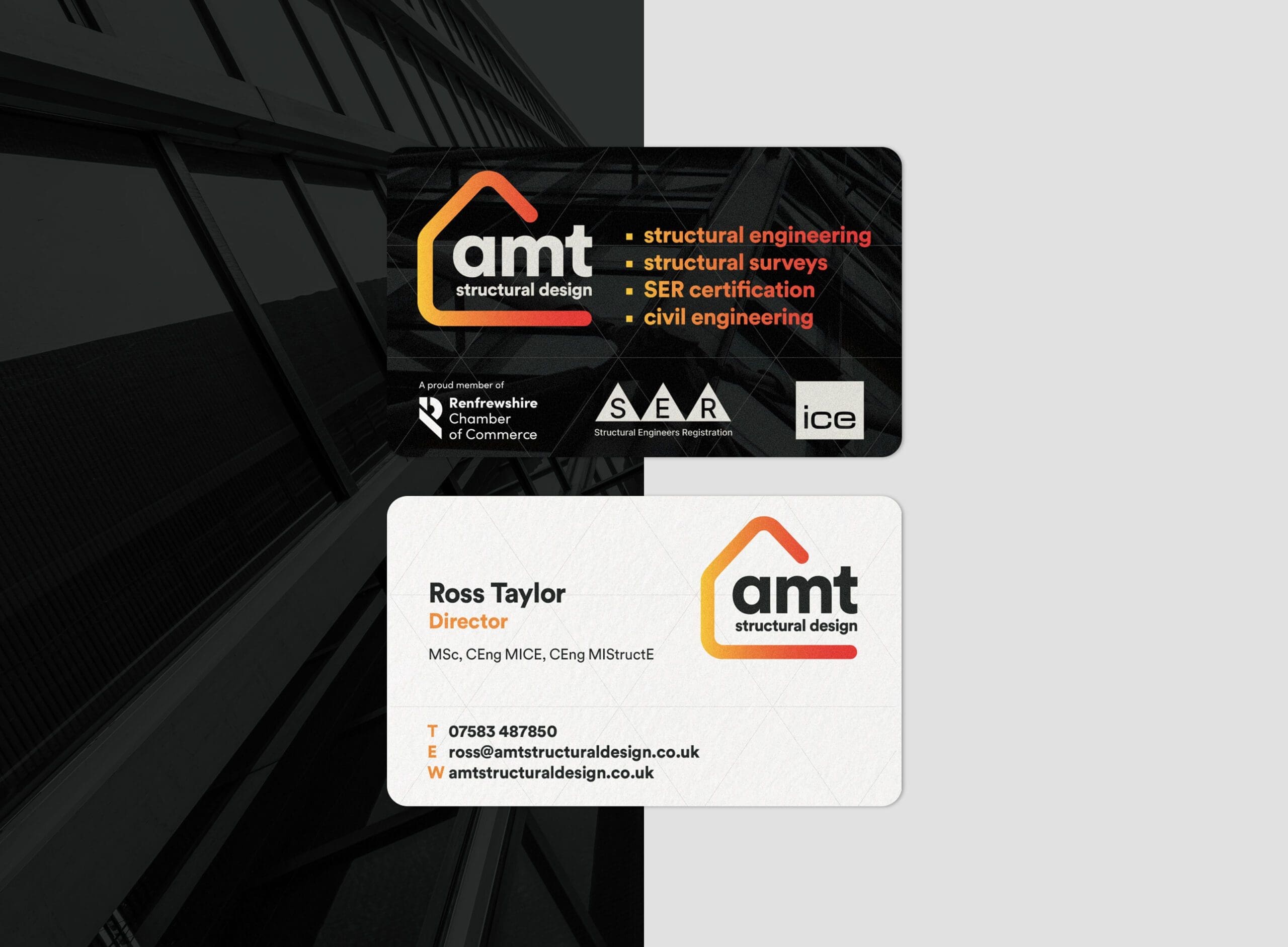 AMT Structural Design stationery suite
