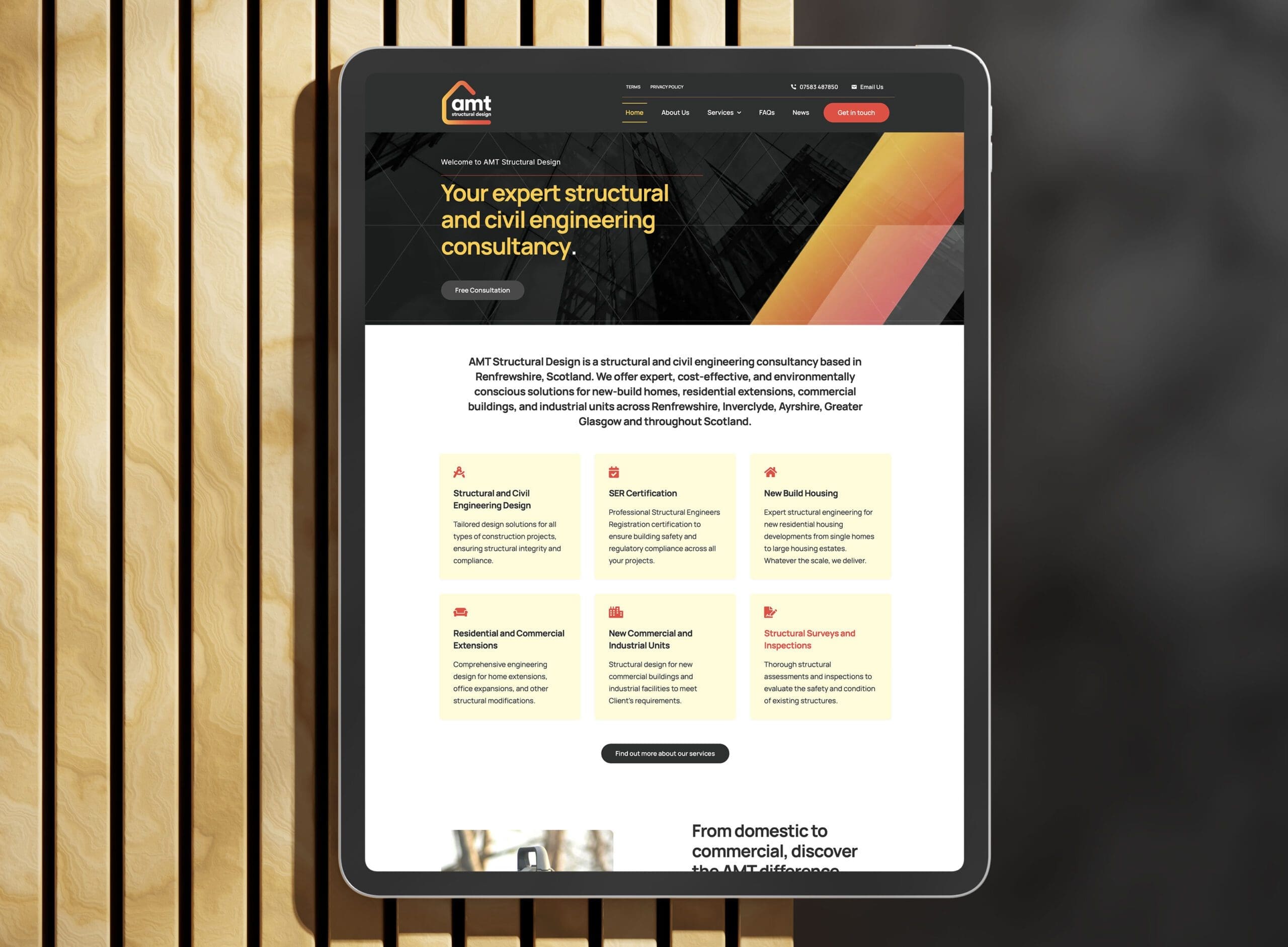 AMT Structural Design website