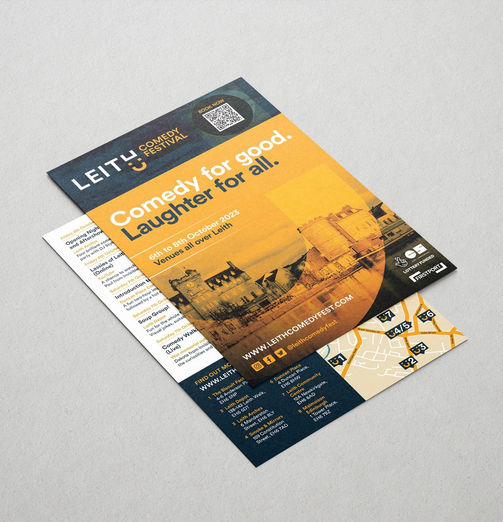 Leith Comedy festival brochure design