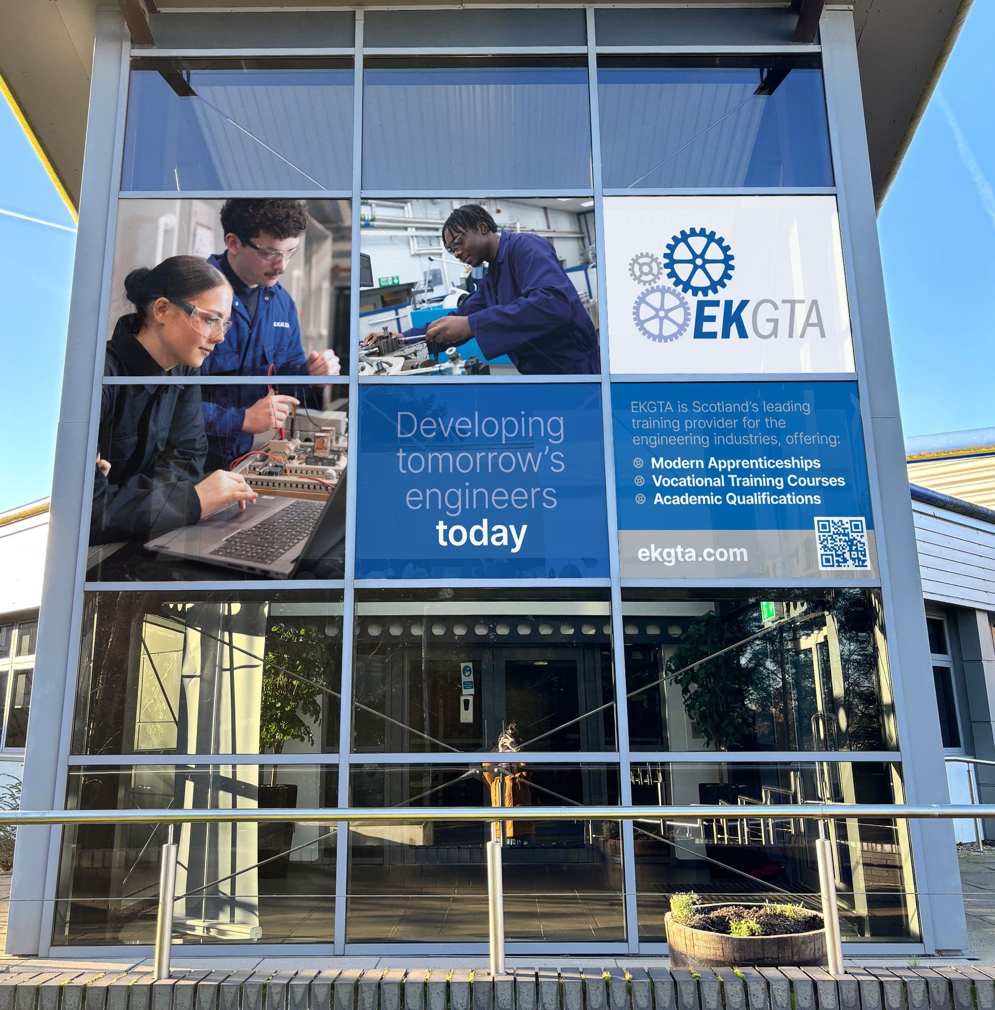 East Kilbride Group Training Association Contravision signage East Kilbride Group Training Association Contravision signage