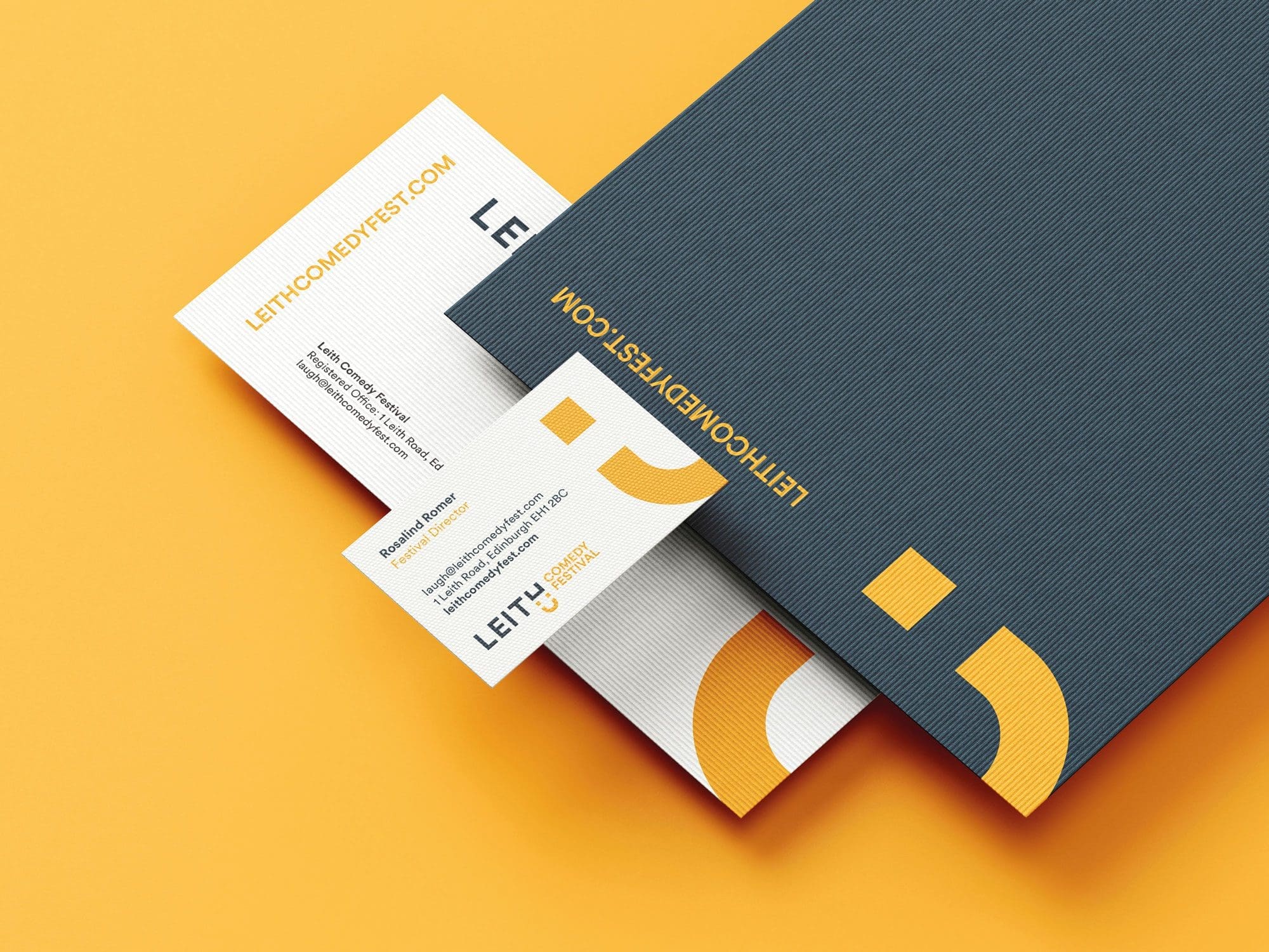 Leith Comedy festival brand identity and stationery suite