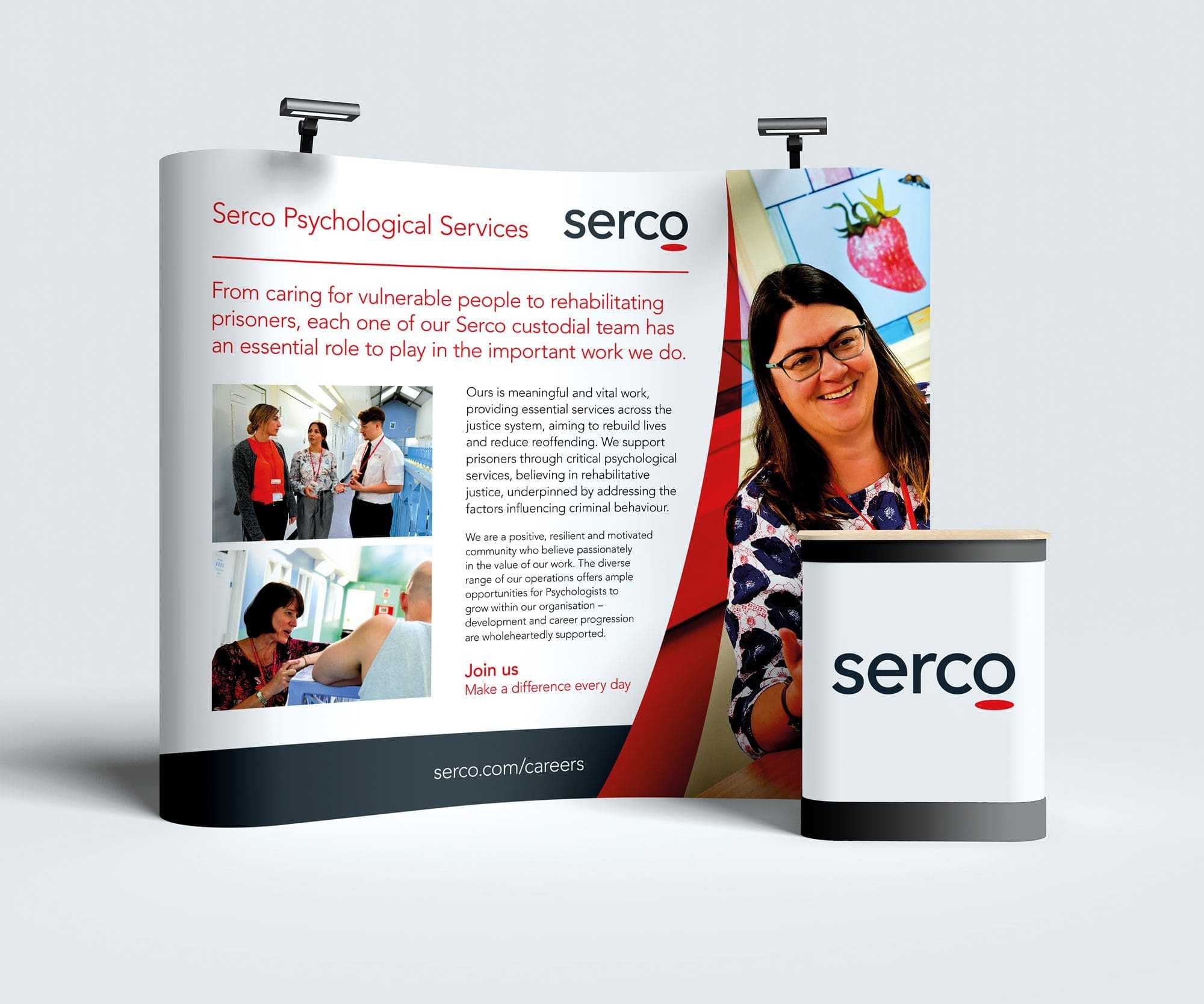 Serco Psychological Services pop-up exhibition stand