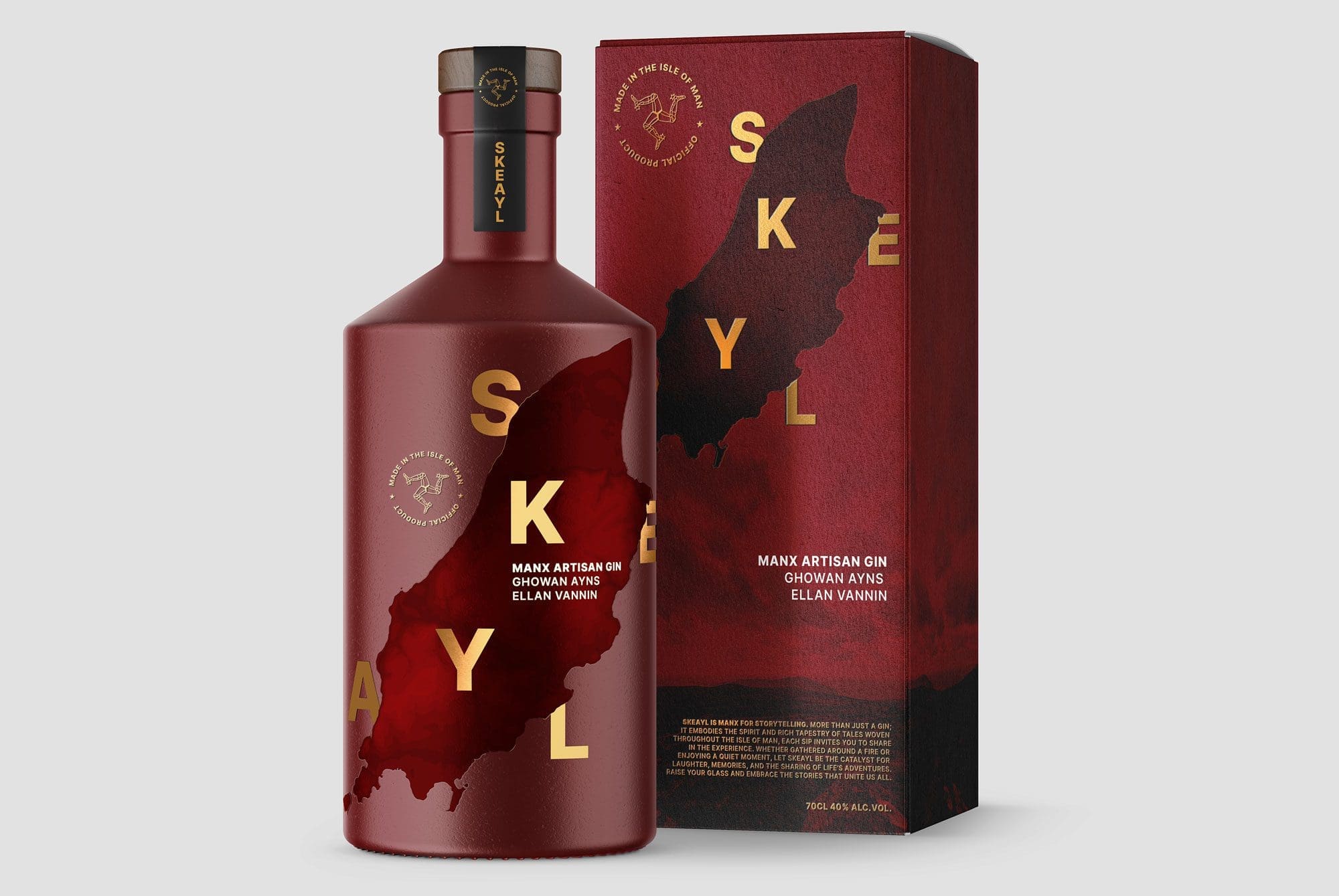 SKEAYL Manx Artisan Gin packaging design